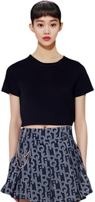 (Women) Alexander Wang Black Jacquard Knit Short Sleeve Crewneck T-Shirt SS24 4CC1241426-BLACK Sizing (Women) Alexander Wang Black Jacquard Knit Short Sleeve Crewneck T-Shirt SS24 4CC1241426-BLACK