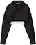 Order (Women) Alexander Wang Black Layered Knit Cropped Long-Sleeve Shirt 4WC4231417-001