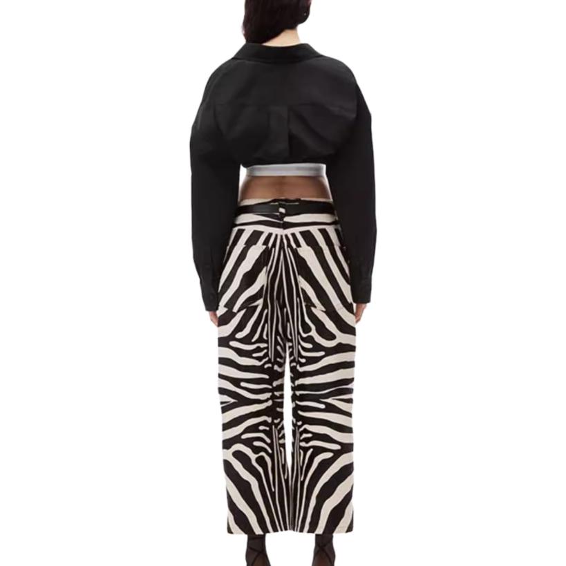 Shop (Women) Alexander Wang  Black Layered Knit Cropped Long-Sleeve Shirt 4WC4231417-001