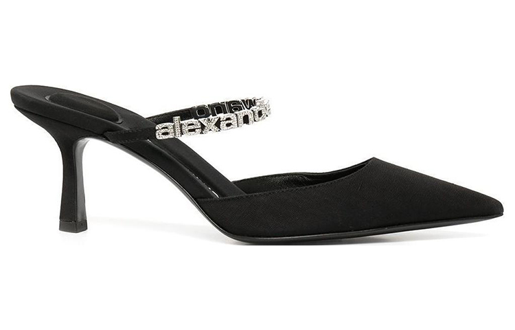 Order (W) Sandal Fashion Terbuka Alexander Wang Kulit Hitam 30123P003001