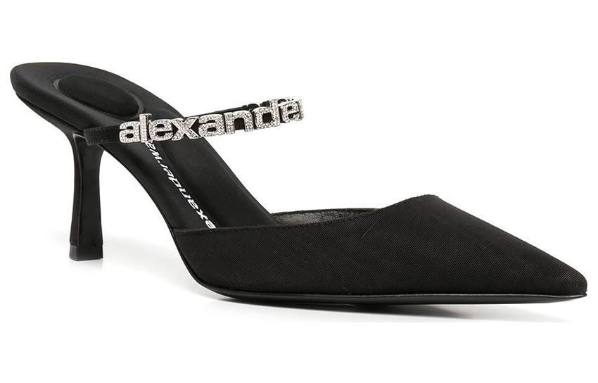 Lookbook (W) Alexander Wang 'Sandal Fesyen Kulit Hitam Terbuka' 30123P003001