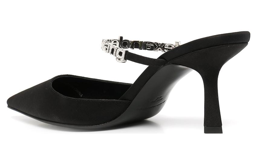 Shop (W) Alexander Wang 'Sandal Fesyen Kulit Hitam Terbuka' 30123P003001