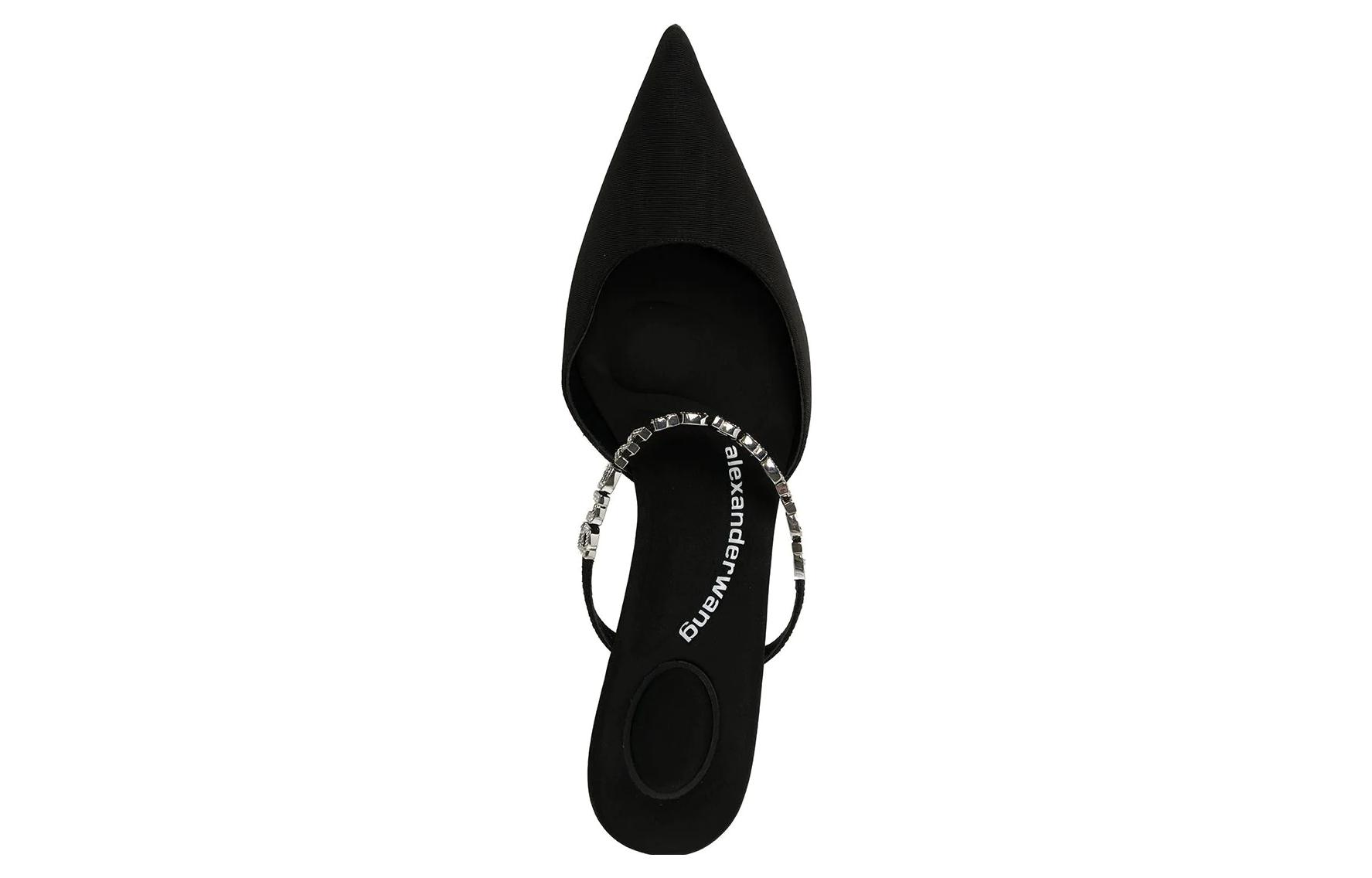 Purchase (W) Alexander Wang 'Sandal Fesyen Kulit Hitam Terbuka' 30123P003001