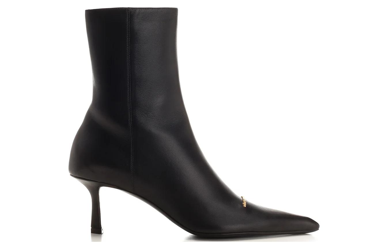 (W) Alexander Wang 'Black Leather Pointed-Toe Ankle Boots' 圖 2