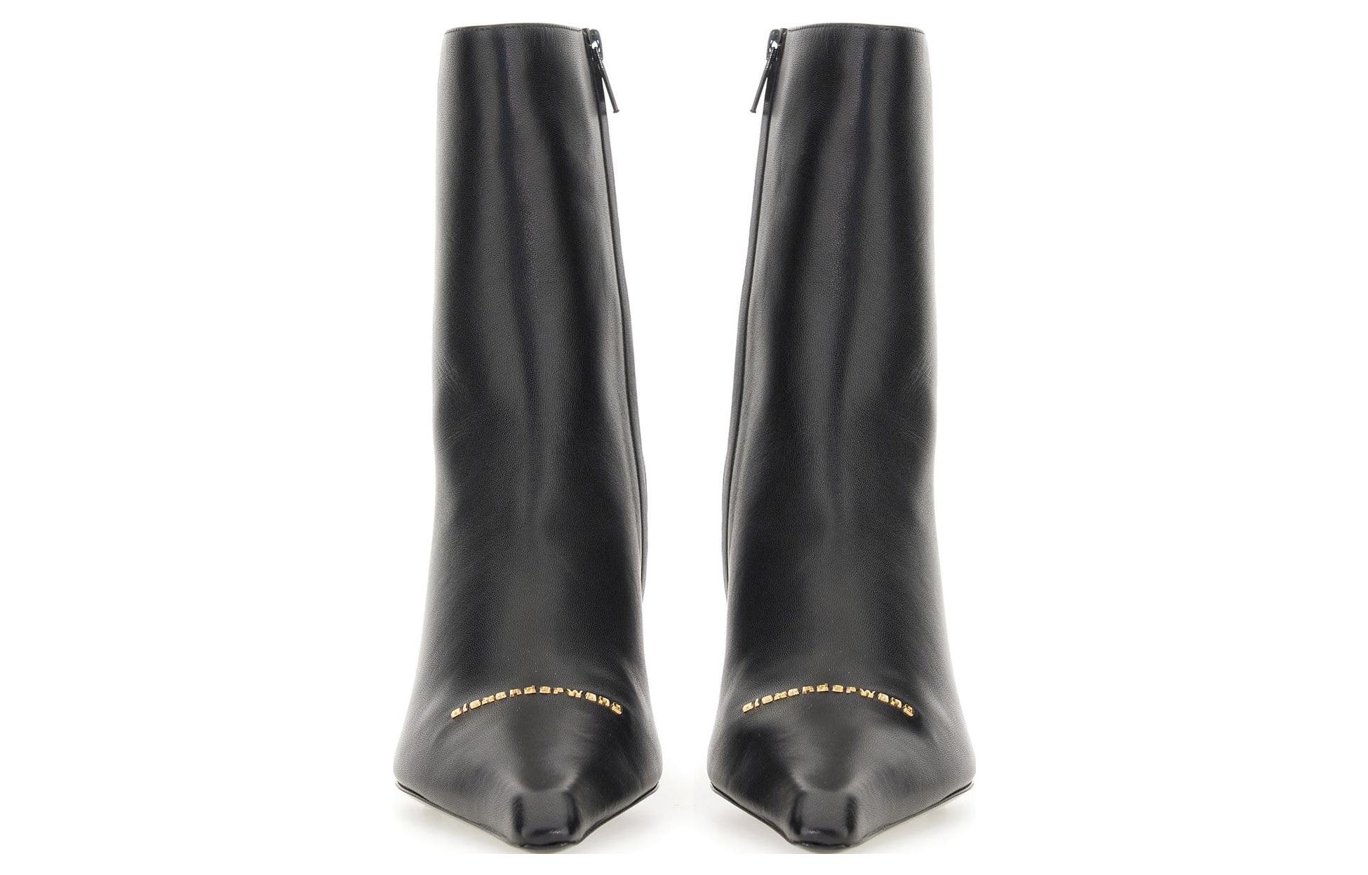 (W) Alexander Wang 'Black Leather Pointed-Toe Ankle Boots' 圖 3