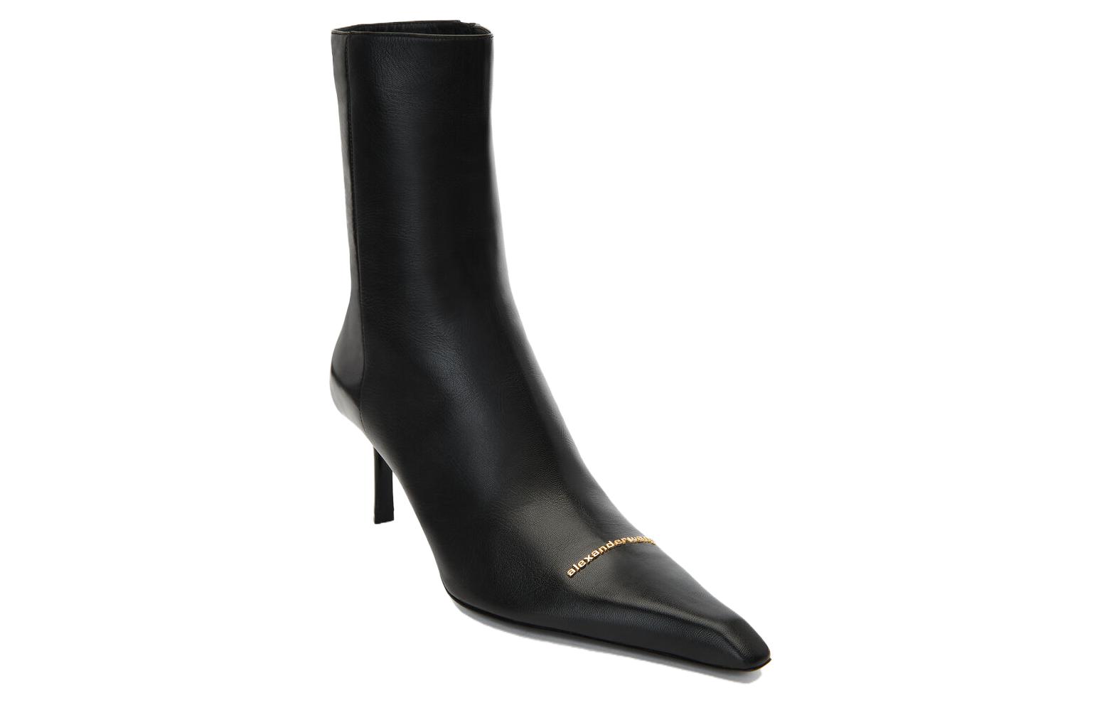 (W) Alexander Wang 'Black Leather Pointed-Toe Ankle Boots' 圖 5