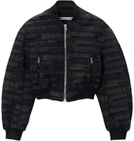 (Women) Alexander Wang Black Letter Print Loose Fit Zip-Up Jacket 1WC3242331-011 (Women) Alexander Wang Black Letter Print Loose Fit Zip-Up Jacket 1WC3242331-011