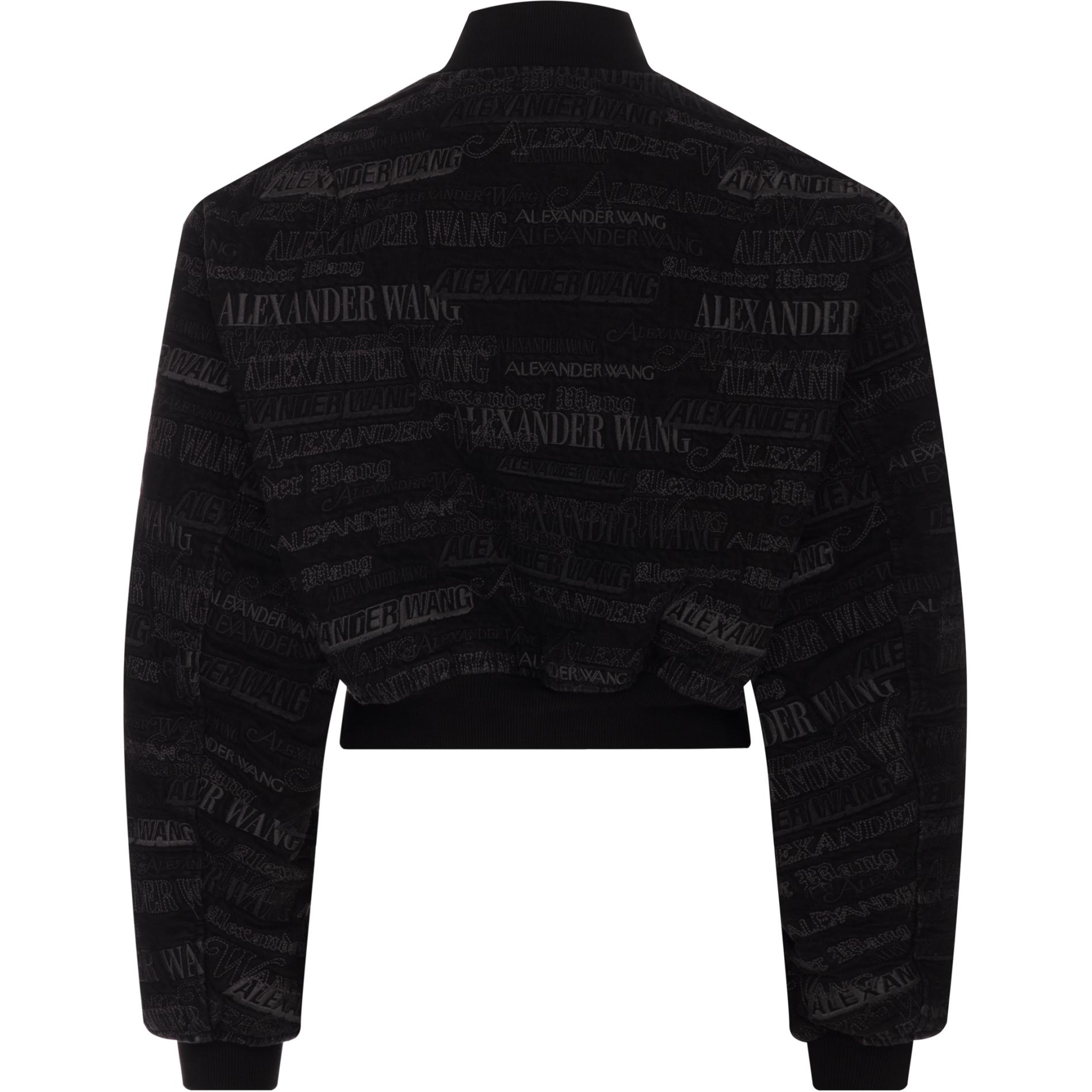 Lookbook (W) 亚历山大王 黑色字母印花宽松拉链夹克 1WC3242331-011