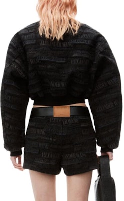 (W) 亚历山大王 黑色字母印花宽松拉链夹克 1WC3242331-011 Purchase (W) 亚历山大王 黑色字母印花宽松拉链夹克 1WC3242331-011