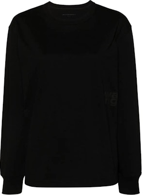 (Women) Alexander Wang Black Logo Cotton Crewneck Long Sleeve T-Shirt. 4CC3241519-001 Buy (Women) Alexander Wang Black Logo Cotton Crewneck Long Sleeve T-Shirt. 4CC3241519-001