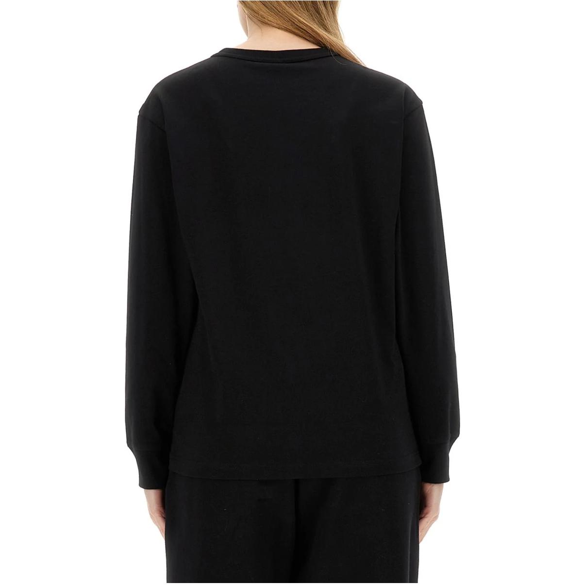 Purchase (Women) Alexander Wang  Black Logo Cotton Crewneck Long Sleeve T-Shirt. 4CC3241519-001