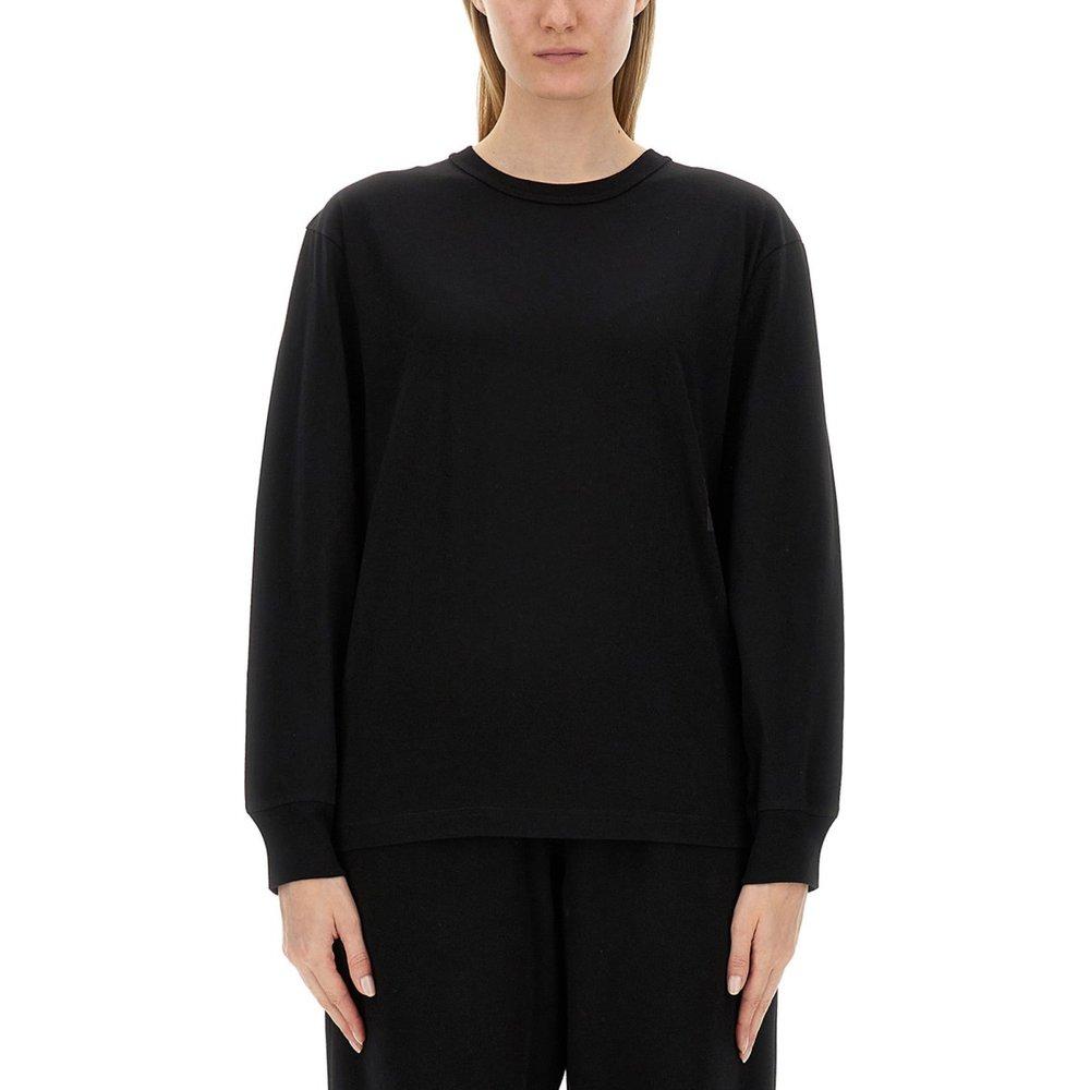 Details for (Women) Alexander Wang  Black Logo Cotton Crewneck Long Sleeve T-Shirt. 4CC3241519-001