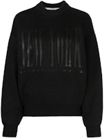 (Women) Alexander Wang Black Logo Crewneck Printed Long Sleeve Sweater. UKC1231057-100 (Women) Alexander Wang Black Logo Crewneck Printed Long Sleeve Sweater. UKC1231057-100