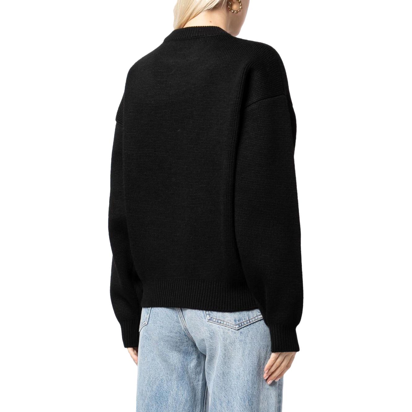 Shop (Women) Alexander Wang  Black Logo Crewneck Printed Long Sleeve Sweater. UKC1231057-100