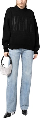 (Women) Alexander Wang Black Logo Crewneck Printed Long Sleeve Sweater. UKC1231057-100 Purchase (Women) Alexander Wang Black Logo Crewneck Printed Long Sleeve Sweater. UKC1231057-100