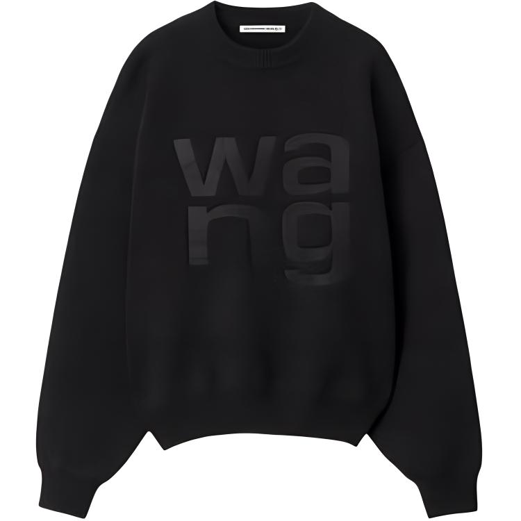 (Women) Alexander Wang  Black Logo Print Crewneck Sweater 4KC4231020-001