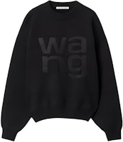 (Women) Alexander Wang Black Logo Print Crewneck Sweater 4KC4231020-001 (Women) Alexander Wang Black Logo Print Crewneck Sweater 4KC4231020-001