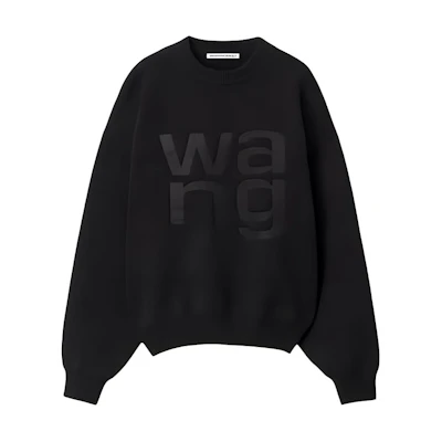 (Women) Alexander Wang Black Logo Print Crewneck Sweater 4KC4231020-001