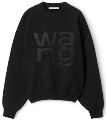 (W) 알렉산더 왕 블랙 로고 프린트 크루넥 스웨터 4KC4231020-001 Order (W) 알렉산더 왕 블랙 로고 프린트 크루넥 스웨터 4KC4231020-001