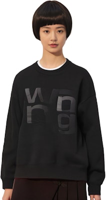 (W) 알렉산더 왕 블랙 로고 프린트 크루넥 스웨터 4KC4231020-001 Sizing (W) 알렉산더 왕 블랙 로고 프린트 크루넥 스웨터 4KC4231020-001