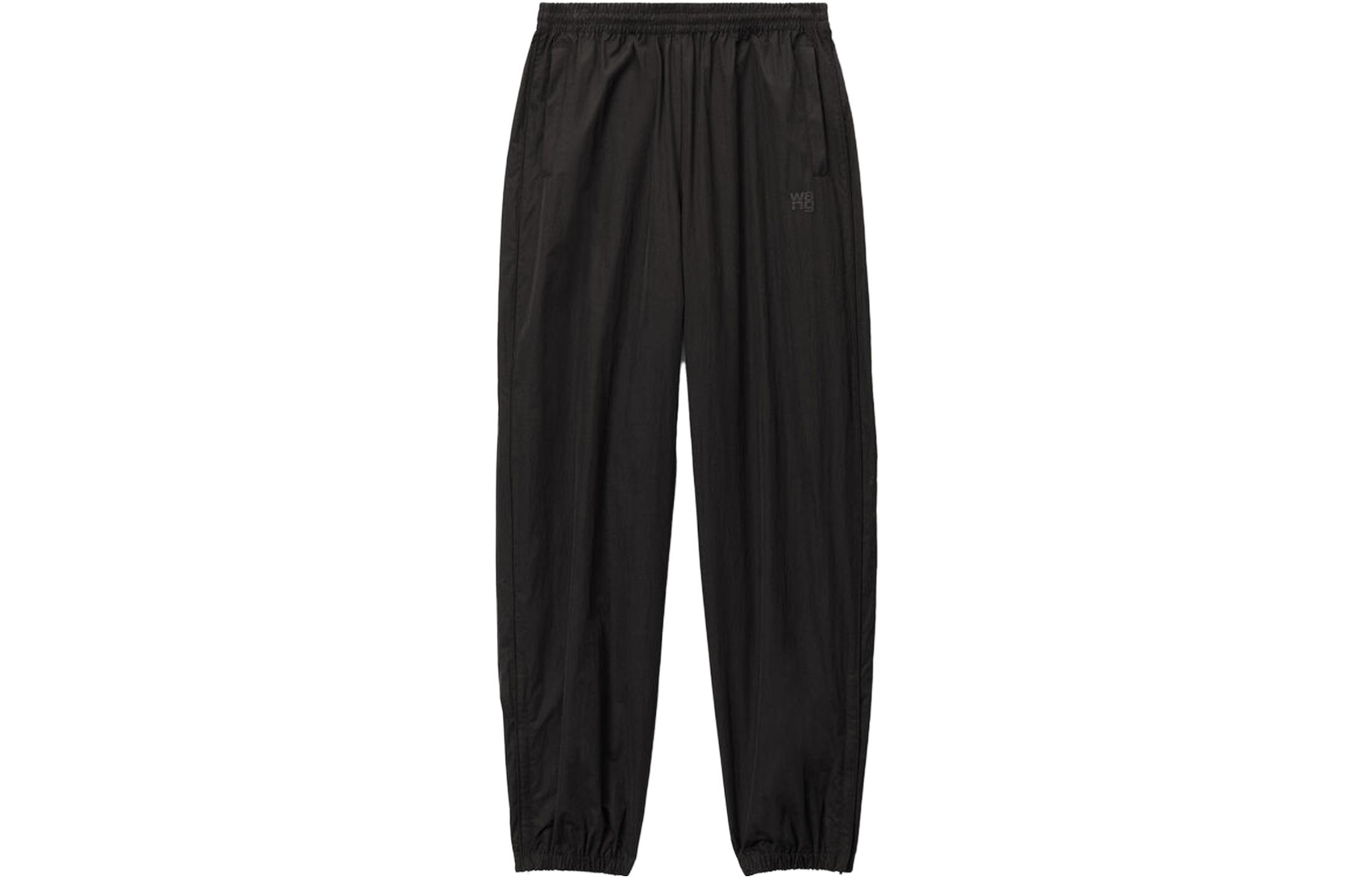 (Women) Alexander Wang  Black Logo Print Elastic Cuff Jogger Sweatpants 4WC3234378-001