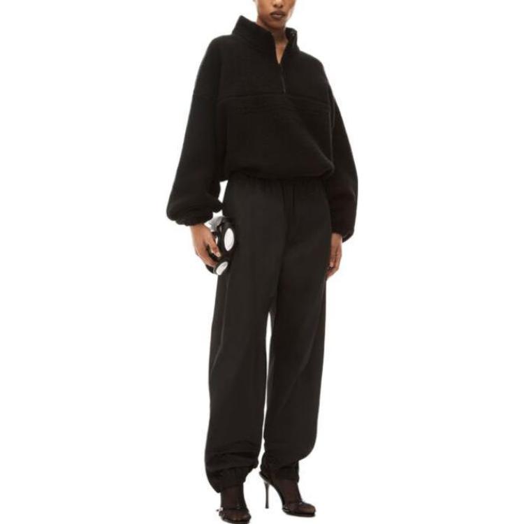 Lookbook (Women) Alexander Wang  Black Logo Print Elastic Cuff Jogger Sweatpants 4WC3234378-001