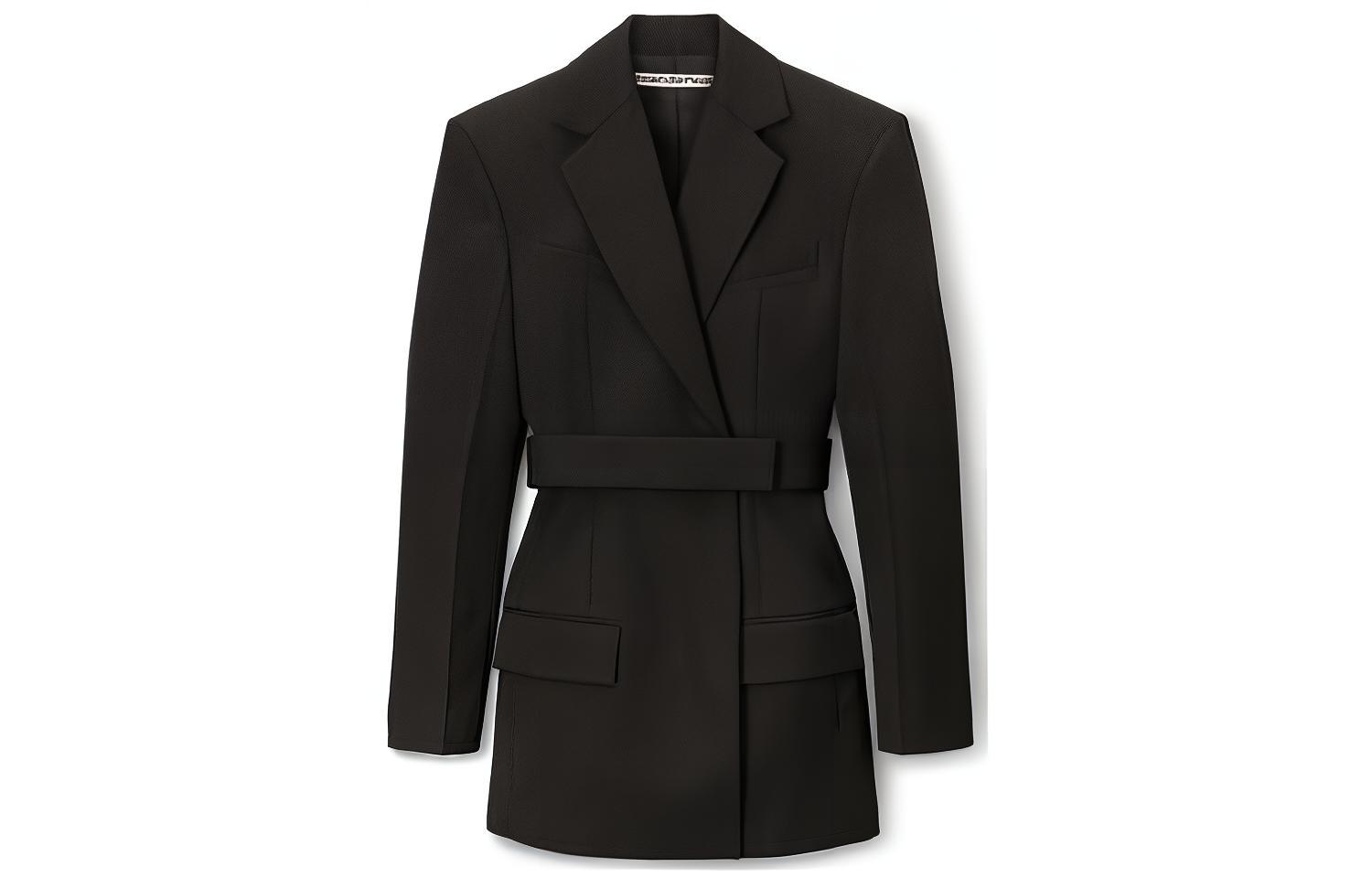 (Women) Alexander Wang  Black Long Sleeve Belted Mini Dress 1WC3236580-001