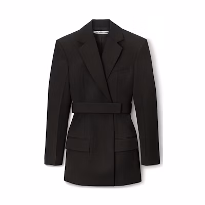(Women) Alexander Wang Black Long Sleeve Belted Mini Dress 1WC3236580-001
