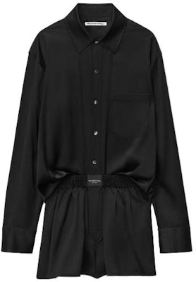 (Women) Alexander Wang Black Long Sleeve Button-Up Romper SS24 4WC1247043-001 Order (Women) Alexander Wang Black Long Sleeve Button-Up Romper SS24 4WC1247043-001