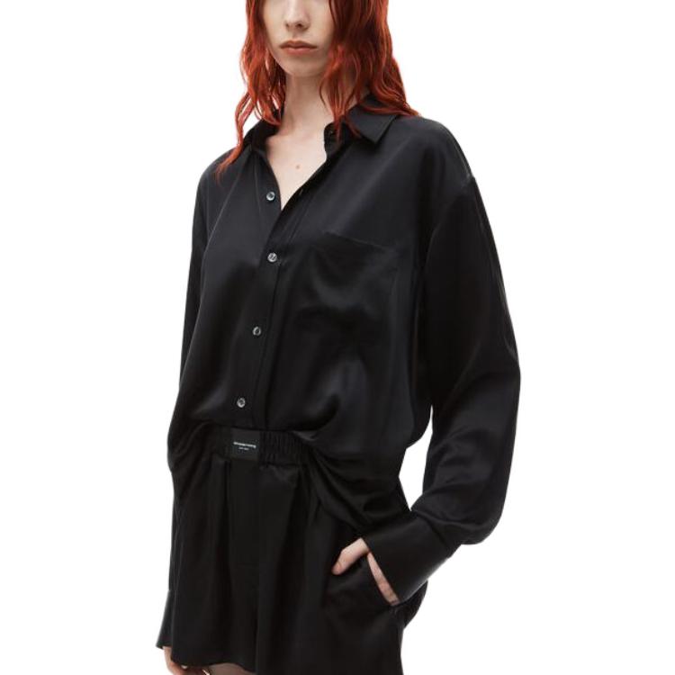 Purchase (Women) Alexander Wang  Black Long Sleeve Button-Up Romper SS24 4WC1247043-001