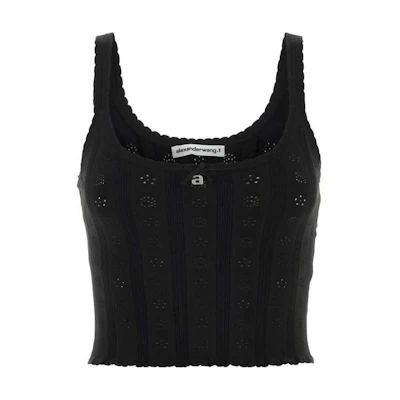 (Women) Alexander Wang Black Long Sleeve Starfish Off-Shoulder Top. 4KC3231023-001