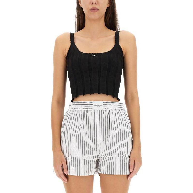 Purchase (W) Alexander Wang Hitam Lengan Panjang Starfish Off-Shoulder Top. 4KC3231023-001