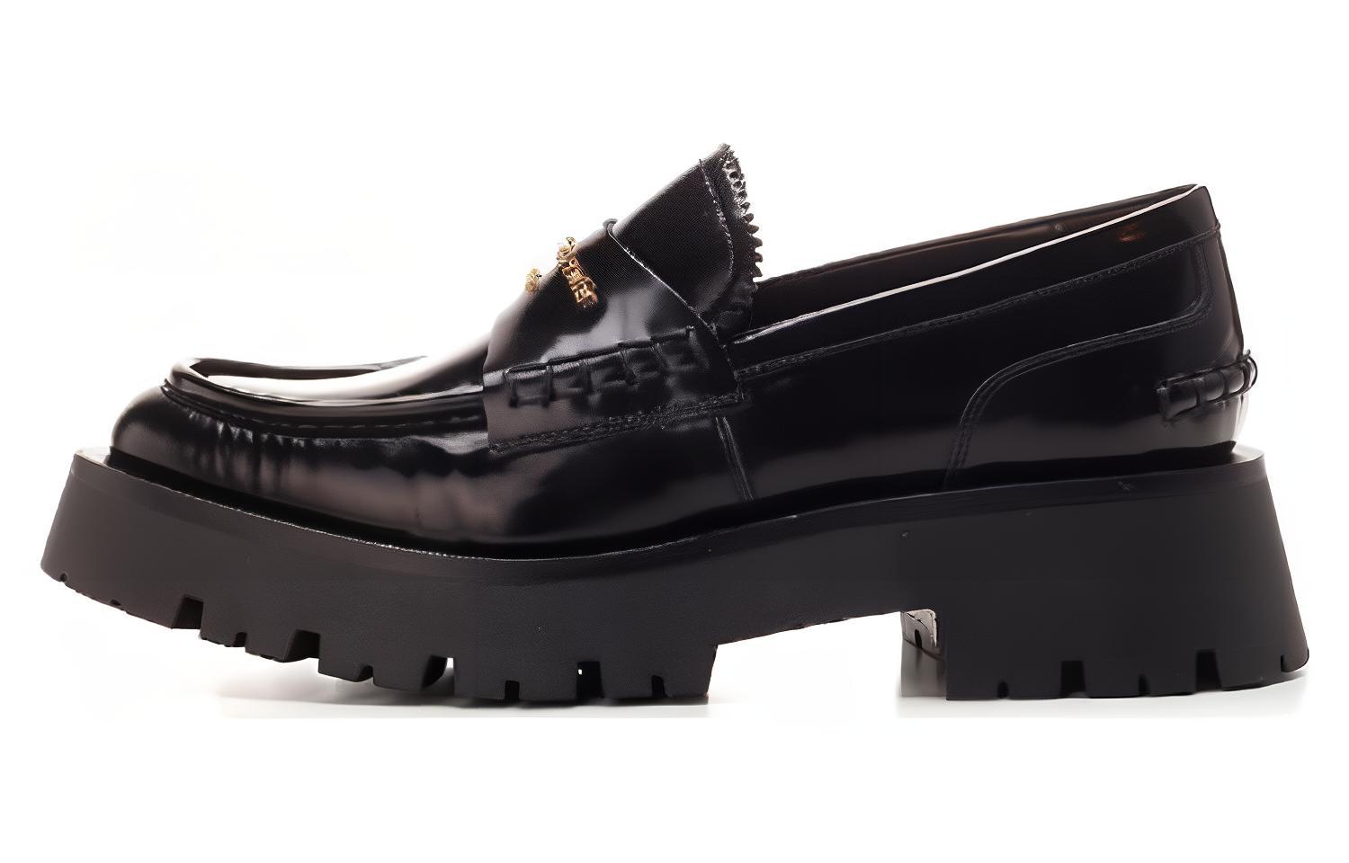 Buy (W) Alexander Wang 'Loafer Kulit Hak Sedang Rumbai Hitam' 30122F028001