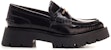 (W) Alexander Wang 'Loafers Kulit Hitam Bertumit Sederhana dengan Rumbai' 30122F028001