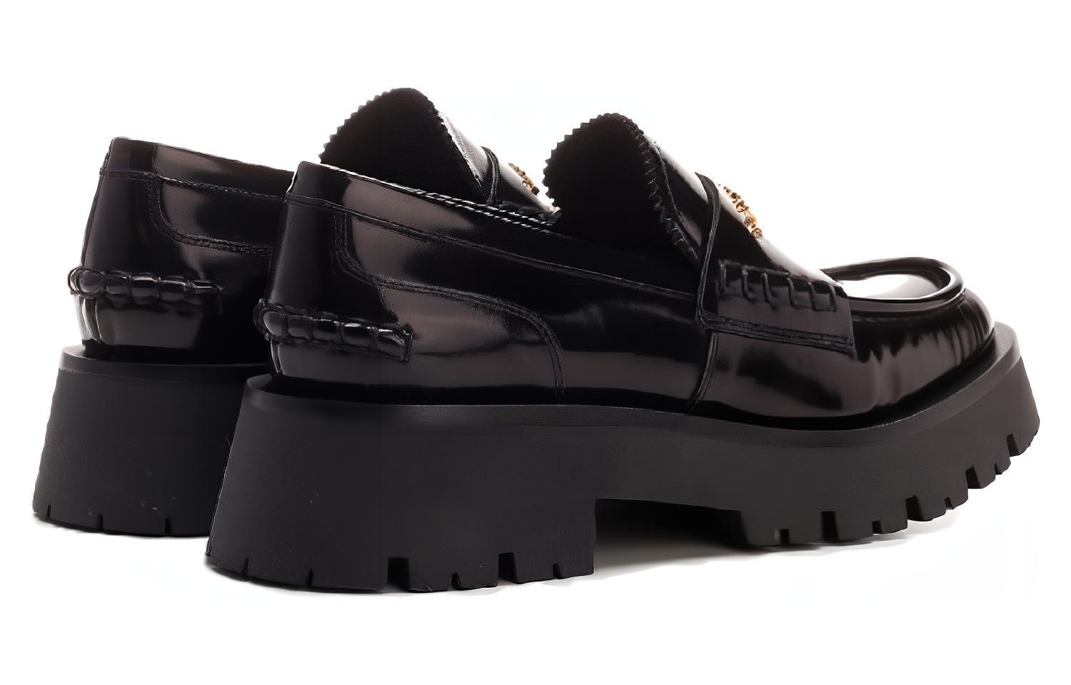 Shop (W) Alexander Wang 'Loafer Kulit Hak Sedang Rumbai Hitam' 30122F028001