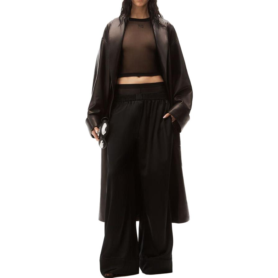Lookbook (Women) Alexander Wang  Black Mid-Rise Loose Fit Straight Casual Pants 1WC3234624-001