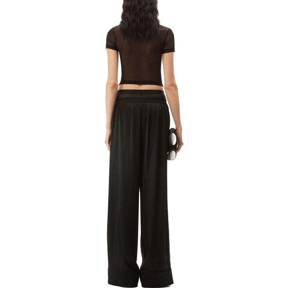 Shop (Women) Alexander Wang  Black Mid-Rise Loose Fit Straight Casual Pants 1WC3234624-001
