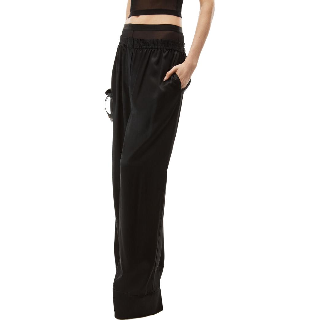 Purchase (Women) Alexander Wang  Black Mid-Rise Loose Fit Straight Casual Pants 1WC3234624-001