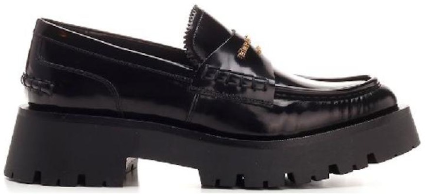 (W) Alexander Wang 'Loafer Kulit Hak Sedang Rumbai Hitam' 30122F028001 Order (W) Alexander Wang 'Loafer Kulit Hak Sedang Rumbai Hitam' 30122F028001