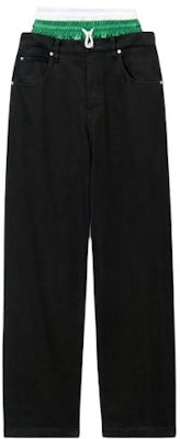 (Women) Alexander Wang Black Patchwork Lace-Up Straight-Leg Jeans 4DC1244203011 Order (Women) Alexander Wang Black Patchwork Lace-Up Straight-Leg Jeans 4DC1244203011