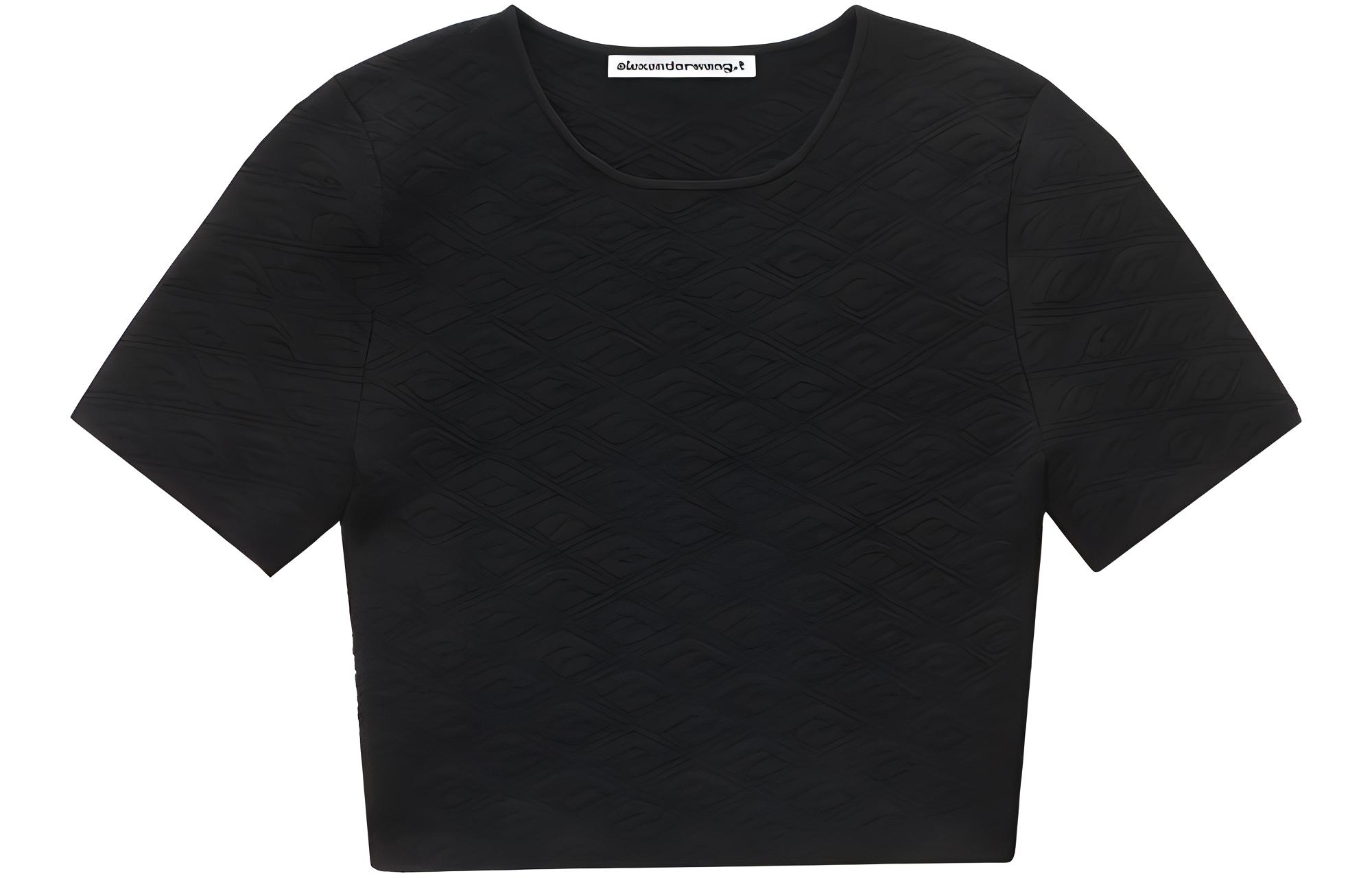 (Women) Alexander Wang  Black Plain Crew Neck Slim Fit T-Shirt 4KC3231056-001