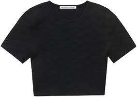 (Women) Alexander Wang Black Plain Crew Neck Slim Fit T-Shirt 4KC3231056-001 (Women) Alexander Wang Black Plain Crew Neck Slim Fit T-Shirt 4KC3231056-001