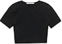 Buy (W) Alexander Wang Camiseta Negra Ajustada de Cuello Redondo Simple 4KC3231056-001