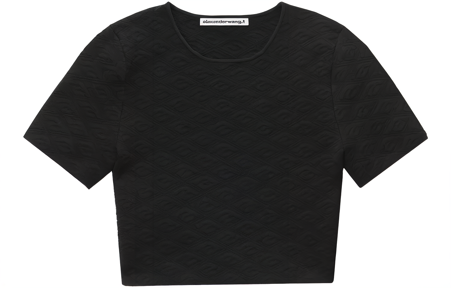 Order (W) Alexander Wang Camiseta Negra Ajustada de Cuello Redondo Simple 4KC3231056-001
