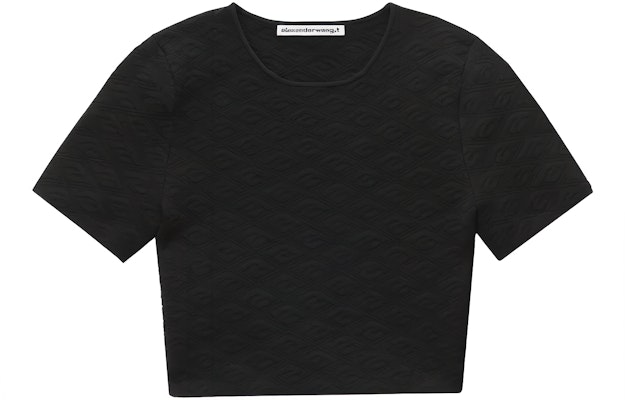 (W) Alexander Wang Camiseta Negra Ajustada de Cuello Redondo Simple 4KC3231056-001 Order (W) Alexander Wang Camiseta Negra Ajustada de Cuello Redondo Simple 4KC3231056-001