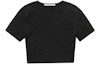 Order (W) Alexander Wang Camiseta Negra Ajustada de Cuello Redondo Simple 4KC3231056-001