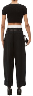 (W) Alexander Wang Camiseta Negra Ajustada de Cuello Redondo Simple 4KC3231056-001 Shop (W) Alexander Wang Camiseta Negra Ajustada de Cuello Redondo Simple 4KC3231056-001