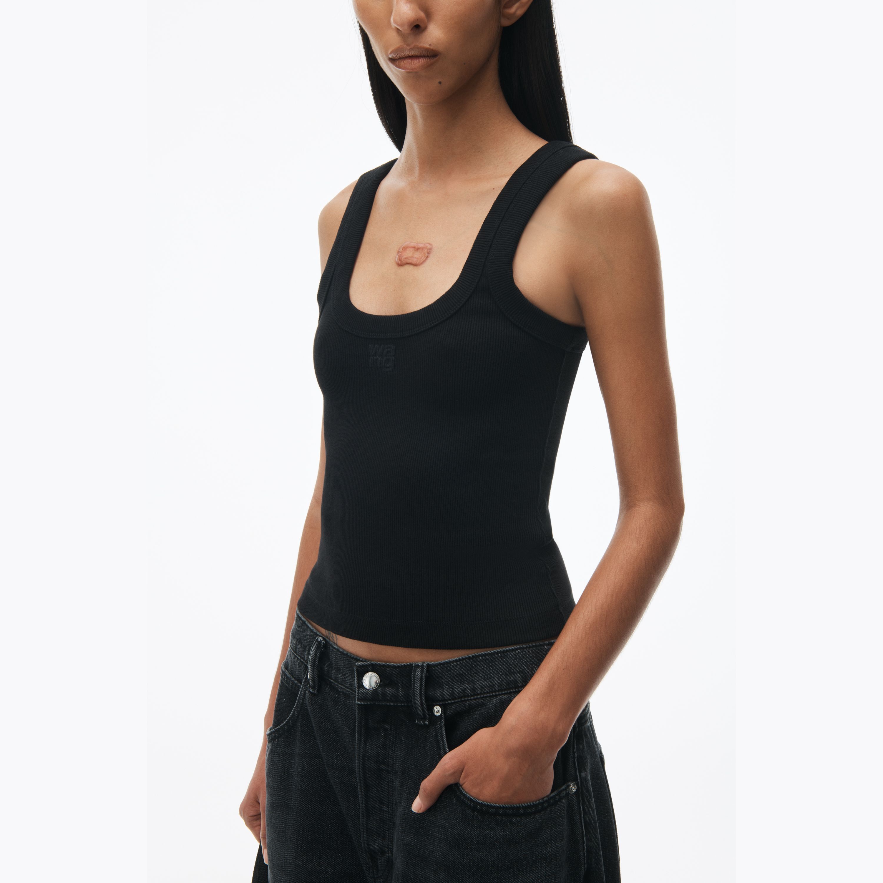 Purchase (W) アレキサンダー・ワン ブラック スリムフィット 快適 タンクトップ. 4CC2241455001