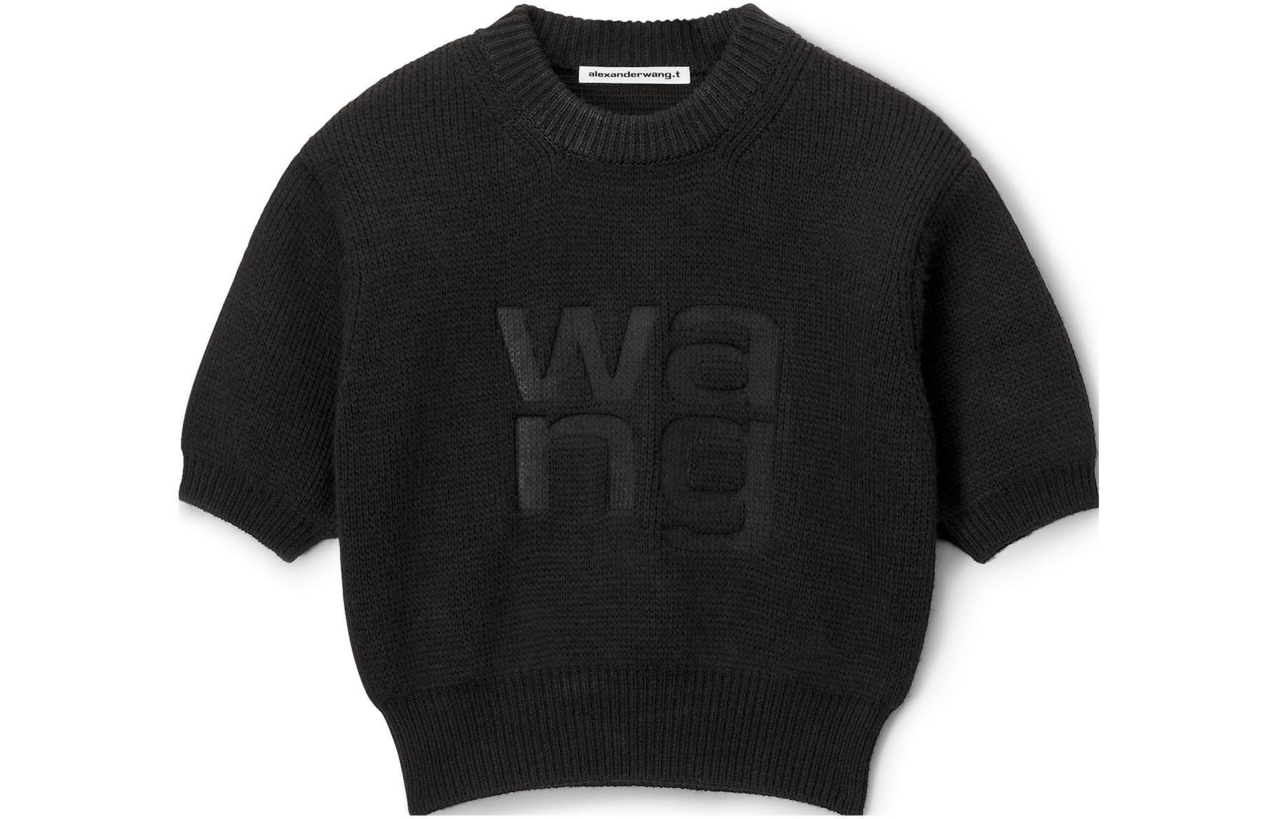 Order (Women) Alexander Wang  Black Slim-Fit Letter Print Crew Neck T-Shirt 4KC4231021-001