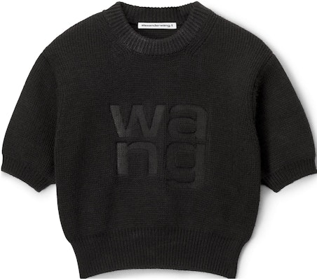 (Women) Alexander Wang Black Slim-Fit Letter Print Crew Neck T-Shirt 4KC4231021-001 Order (Women) Alexander Wang Black Slim-Fit Letter Print Crew Neck T-Shirt 4KC4231021-001